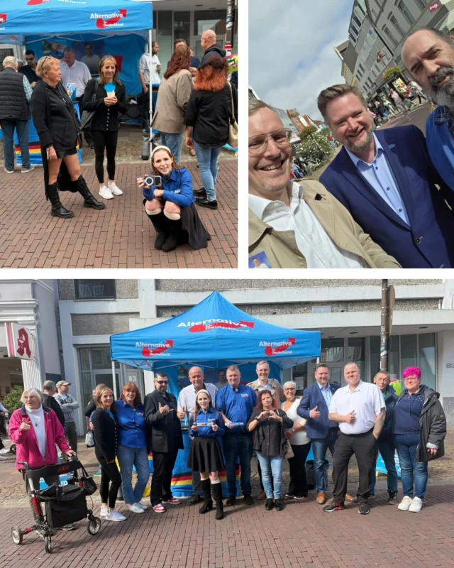 Letzter Infostand in Nienburg!

In der Innenstadt von der Kreisstadt Nienburg haben wir heute unseren letzten Infostand vor der Kommunalwahl veranstaltet.
In der gut besuchten Fußgängerzone durften wir uns über enormen Zuspruch aus der Bevölkerung freuen. Die vielen intensiven Gespräche und der starke Rückhalt der Bürger geben uns ordentlich Rückenwind für den morgigen Wahltag.

Gehen Sie wählen!

#AfD #nienburg #nienburgweser