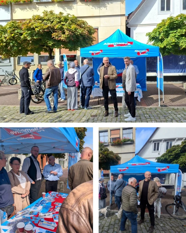 Letzter Infostand in Schaumburg!

Auch auf dem Marktplatz in der Kreisstadt Stadthagen haben wir unseren letzten Infostand vor der Kommunalwahl veranstaltet.

Das anwesende „bunte“ Klientel machte zwar mit seinem Gegenprotest auf sich aufmerksam, konnte die Stimmung vor Ort jedoch in keiner Weise trüben. Bei bestem Betrieb auf dem Platz durften wir uns über großartiges Interesse und sehr viel Zuspruch aus der Bevölkerung freuen.
Die motivierenden Worte und der starke Rückhalt der Bürger waren ein tolles Signal.

Gehen Sie wählen!

#AfD  #stadthagen #schaumburg