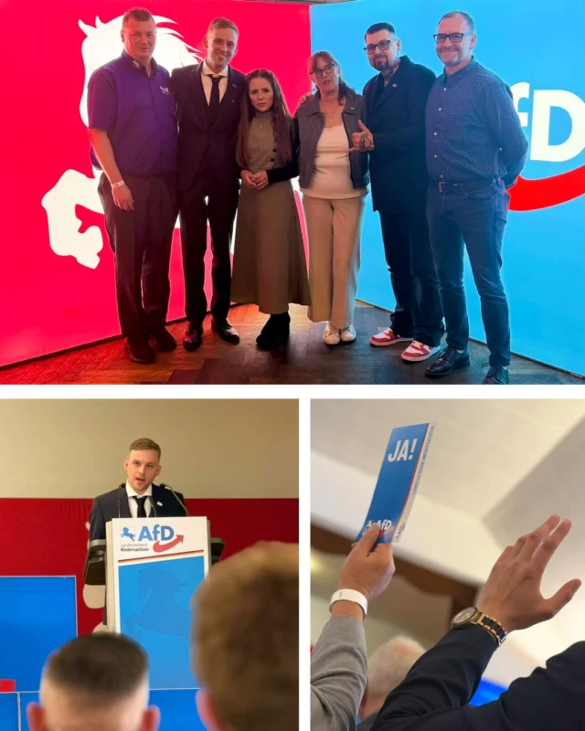 Landesliste zur Landtagswahl 2027 steht!

Am Freitag und Samstag hat die AfD Niedersachsen auf ihrer Aufstellungsversammlung die Listenkandidaten für die Landtagswahl 2027 gewählt. Unser Kreisverband war mit sechs Delegierten vertreten, an beiden Tagen pünktlich und vollzählig. Als geschlossenes Team haben unsere Delegierten dort einen guten Auftritt hingelegt.

Und es hat sich gelohnt: Zum ersten Mal seit Bestehen unseres Kreisverbands haben wir die reale Chance, jemanden aus Nienburg-Schaumburg in ein höheres Mandat zu schicken. Unser Kreisvorsitzender Jonas Kallendorf wurde mit 130 Ja-Stimmen bei 16 Nein-Stimmen (89 %) auf Listenplatz 18 gewählt.

Zur Einordnung: Bei der letzten Landtagswahl zogen genau 18 AfD-Abgeordnete in den Niedersächsischen Landtag ein. Damals hatten wir ein Ergebnis von 10,9% erzielen können. Seitdem sind wir in edm Umfragen stark gestiegen. Ein besseres Vorzeichen kann es kaum geben.

Insgesamt stehen 65 gute Kandidaten auf unserer Liste. Damit sind wir die erste Partei in Niedersachsen, die ihre Liste für die Landtagswahl komplett hat.

Niedersachsen hat die Chance im nächsten Jahr ihre Rot-Grüne Landesregierung abzuwählen!

Einig wie nie geht es voran.

#AfD #Niedersachsen #Landtagswahl2027 #nienburgweser  #schaumburg