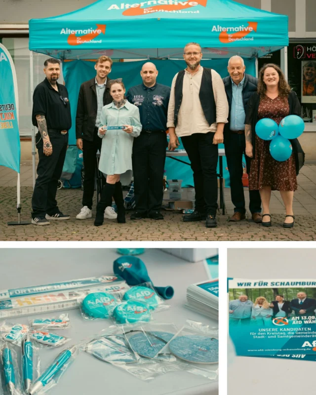 Voller Einsatz unserer AfD in Nienburg und Schaumburg! 📍

Wir sind mittendrin im Kommunalwahlkampf und blicken auf intensive Wahlkampftage mit geballter Präsenz im gesamten Kreisgebiet zurück. Begleitet von der großartigen Unterstützung durch Mike Moncsek!

📍 Freitag – 2 Informationsstände in Nienburg & Bückeburg: Bei bestem Sonnenwetter waren wir gleich an mehreren Orten ansprechbar. In der Nienburger Innenstadt hat uns Mike Moncsek tatkräftig am Stand unterstützt, während parallel auch in Bückeburg viele gute Bürgergespräche geführt wurden. Die Resonanz war riesig. Mehrere Besucher füllen sogar direkt vor Ort einen Mitgliedsantrag aus. ✍️

🗣️ Freitagabend – AfD-Stammtisch: Über drei Stunden lang ehrlicher und intensiver Austausch mit vollem Haus in unserem gemütlichen Büro im Herzen von Nienburg! 🤝

📍 Samstag – 2 Informationsstände in Rinteln & Rehburg-Loccum: Auch am Samstag ging es mit vollem Tatendrang weiter. Mike Moncsek war diesmal beim Informationsstand in Rinteln im Einsatz, während zeitgleich in Rehburg-Loccum Präsenz gezeigt wurde. Beide AfD-Stadtgruppen und weitere Mitglieder leisteten gute Arbeit! Mehr als 10 neue Mitgliedsanträge an diesem Tag! 

Der starke Rückhalt in der Bevölkerung reißt nicht ab! 

Ein riesiges Dankeschön an Mike Moncsek für seinen Besuch und den engagierten Einsatz. 🤝 Ebenso ein herzliches Dankeschön an alle beteiligten Mitglieder für ihren unermüdlichen Einsatz auf der Straße sowie an alle Besucher für das große Interesse und die Unterstützung!

#AfD #Nienburg #Schaumburg #Bückeburg #Rinteln #RehburgLoccum #Kommunalwahlkampf #Niedersachsen #AfDwählen
